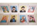 8 portraits de personnages de TINTIN (offset) format 21 x...