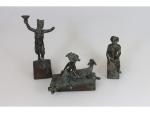 Personnages de Bacchanale - Trois statuettes en bronze à ...
