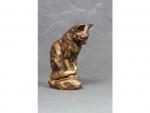 Antoine-Louis BARYE d'après - "Le chat  assis" - bronze...