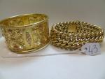 Bracelet large rigide diamètre 6,5cm et bracelet gourmette ...