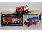 3 beaux camions de pompiers éch. 1/43ème, dont 2 ELIGOR...
