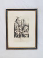 Armand COUSSENS (1881-1935) - Les Cigarières - gravure signée en...