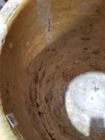 Jarre de BIOT en poterie à col vernissé jaune -...