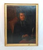 Ecole française circa 1800 - Portrait d'ecclésiastique - Huile sur...