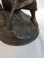 Emmanuel FRÉMIET (1824-1910) - Zouave assis - bronze à patine...