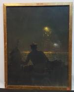 Guillaume ALAUX (1856 - 1912) - Marin regardant un feu...
