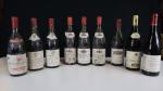Lot de 9 bouteilles, dont :
- MOMMESSIN, Les Chaumes, Vosne...