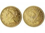 5 Dollars or Liberty head 1907 D , 8.31 Gr...