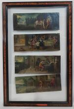 Entourage de STALBEMT, vers 1620 - Quatre tableaux de cabinet...