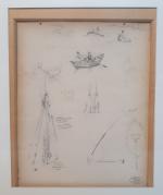 Attribué à Armand COUSSENS (1881-1935)- Etude de pêcheurs - dessin...
