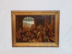 Ecole flamande XVIIème - Scène biblique - Huile sur toile...