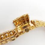 Montre-bracelet en or jaune 750e dissimulée sous couvercle - bracelet...