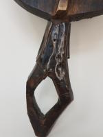 Figure de reliquaire en bois à ancienne patine brune plaqué...