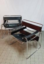 Marcel BREUER (1902-1981), d'après - Paire de fauteuils modèle "Wassily"...