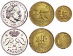Monaco, Ensemble de 3 monnaies, ESSAI 5 Francs 1971, 50...