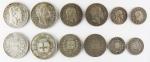 Italie, ensemble de 6 monnaies argent, 2 Lire 1860 Florence,...