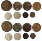 Italie, ensemble de 8 monnaies pour Napoléon I° et Joachim...