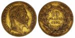 Napoléon III, 10 Francs or tête laurée, 1864 BB Strasbourg,...