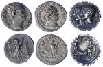 Ensemble de 3 deniers argent Romains, République Romaine, Auguste, Caracalla,...