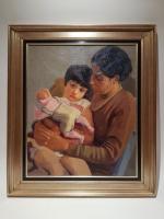 *Francisco GRAS (1889/97-?) - Maternité - Huile sur toile signée...