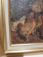 August SPECHT (1849-1923) - Basse-cour - Huile sur toile signée...