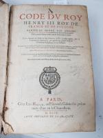 BRISSON ( Barbabe) - Le Code du Roy HENRY III...