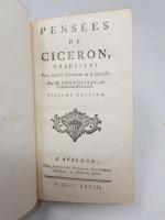 Pensées de CICERON, traduites par l'Abbé d'OLIVET, sixième édition,, Avignon,...