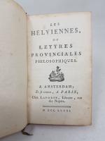 Les HELVIENNES, ou lettres provinciales philosophiques, Amsterdam, Paris, Laporte, 1781,...