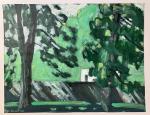 Jacques PONCET (1921-2012) - La Maison derrière les arbres -...