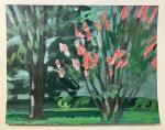 Jacques PONCET (1921-2012) - Le Cerisier en fleur - Acrylique...