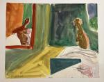 Jacques PONCET (1921-2012) - Le Modèle assis dans un lit...