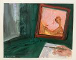 Jacques PONCET (1921-2012) - Le Reflet du peintre - Gouache...