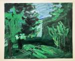 Jacques PONCET (1921-2012) - Verdure - Acrylique sur papier Canson...