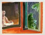 Jacques PONCET (1921-2012) - La Fenêtre ouverte - Gouache sur...