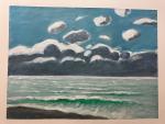Jacques PONCET (1921-2012) - Marine au ciel nuageux - Acrylique...