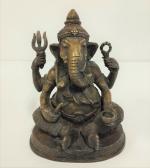 Statuette de Ganesh en bronze - Asie du Sud-Est, XXème...