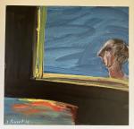 Jacques PONCET (1921-2012) - Autoportrait de profil au miroir -...