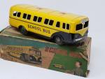 DAIYA Japan, 1955 - SCHOOL BUS en tôle lithographiée jaune/noir...