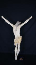 Art populaire - Christ janséniste - Statue en bois laqué...