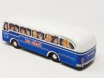 PAYA (Espagne, 1970) Autobus SCHOOL, tôle lithographiée bleu/blanc à décors...