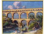 Gustave VIDAL (1895-1966) - "Le pont du Gard" - H/C...
