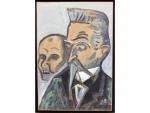 Auguste CHABAUD (1882-1955) "Notables" - H/C SBD - 52x36cm -...