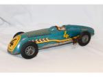 JEP (v.1936) racer Bugatti en tôle lithographiée bleu "N°4" ...