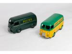 DINKY FRANCE, 2 fourgons Peugeot D3A : ref 25B "LAMPE...