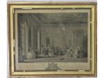 L'assemblée au salon - gravure - époque XVIIIème - 31x44cm