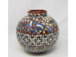 Gerbino - un vase boule en poterie vernissée - à...