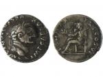 Vespasien, 69-79, denier argent, A/ tête de Vespasien, R/ la...