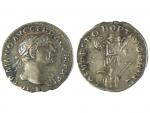 Trajan, 97-117, denier argent, A/ tête de Trajan, R/ Trophée...