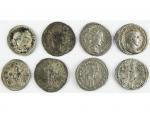 Ensemble de 4 monnaies, 1 deniers argent et 3 Antoniniens,...