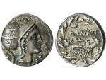 Lutetia 109-108 av, denier argent, A/ Tête casquée de Rome,...